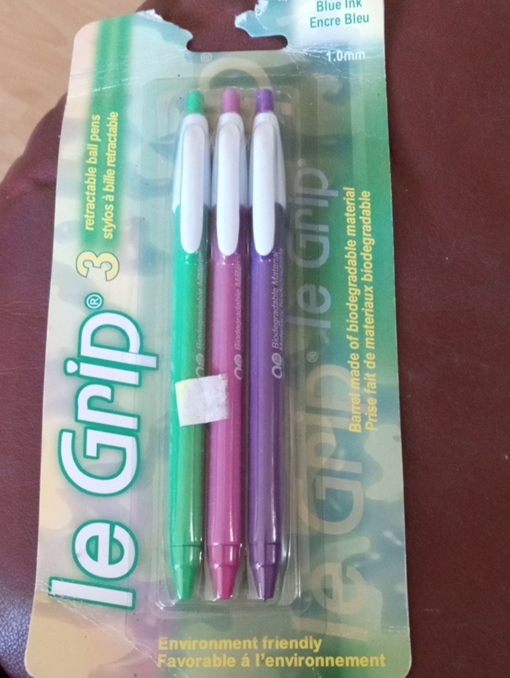 $1dollar✔️3-Pack Retractable Ballpoint Pens - Green, Pink, Purple
